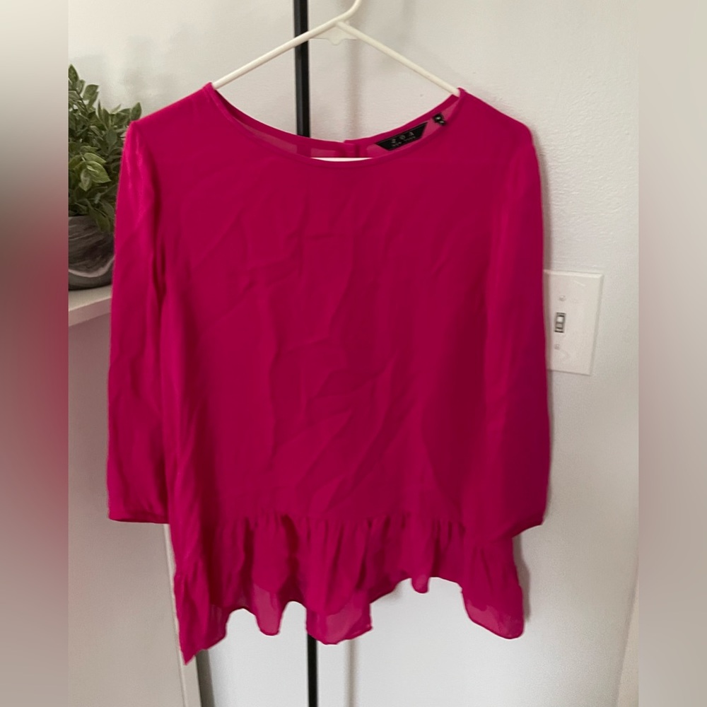 Pink peplum top